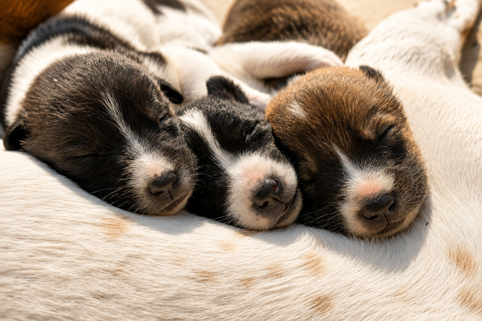 Baby's puppies sleeping